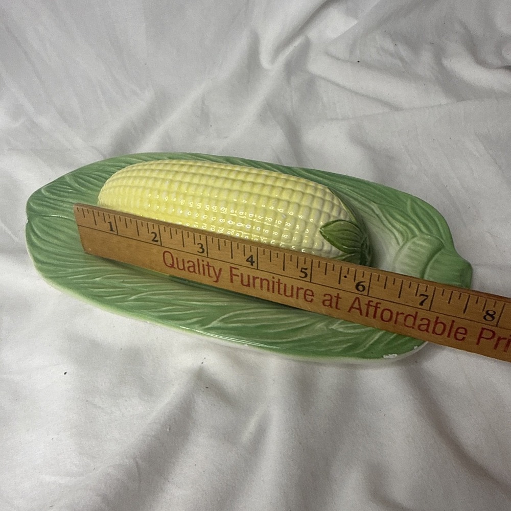 VTG Italian Pottery Corn Cob Maize Butter Dish Bresolin Kitsch Whimsy Cottage - Picture 9 of 9